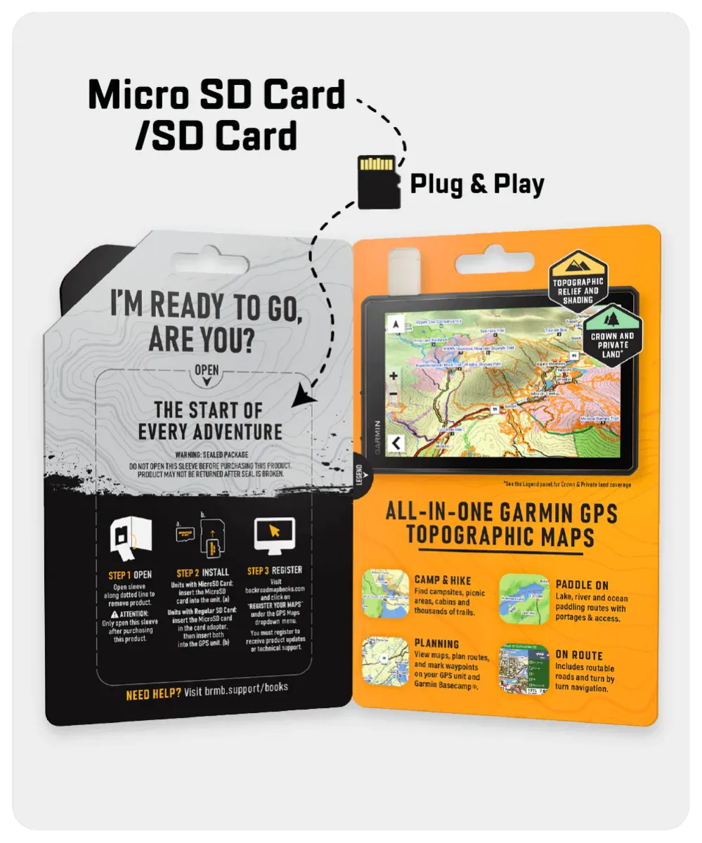 British Columbia Backroad GPS Map (8GB SD Card) | Garmin Compatible Navigation