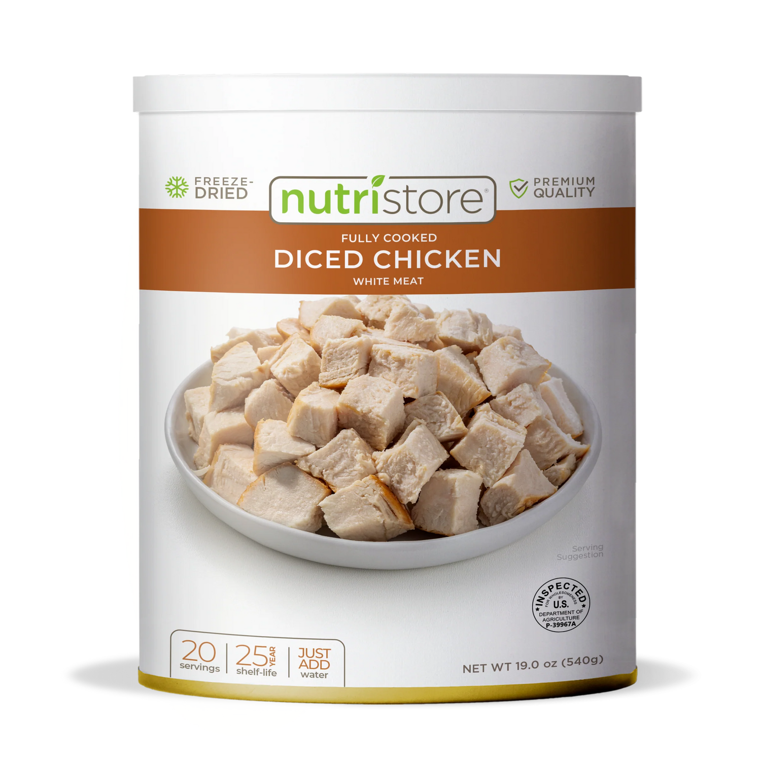 Nutristore Freeze Dried Diced Chicken #10 Can