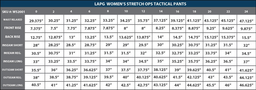 LA Police Gear Stretch Ops Women's Tactical Pants - Regular Size Only