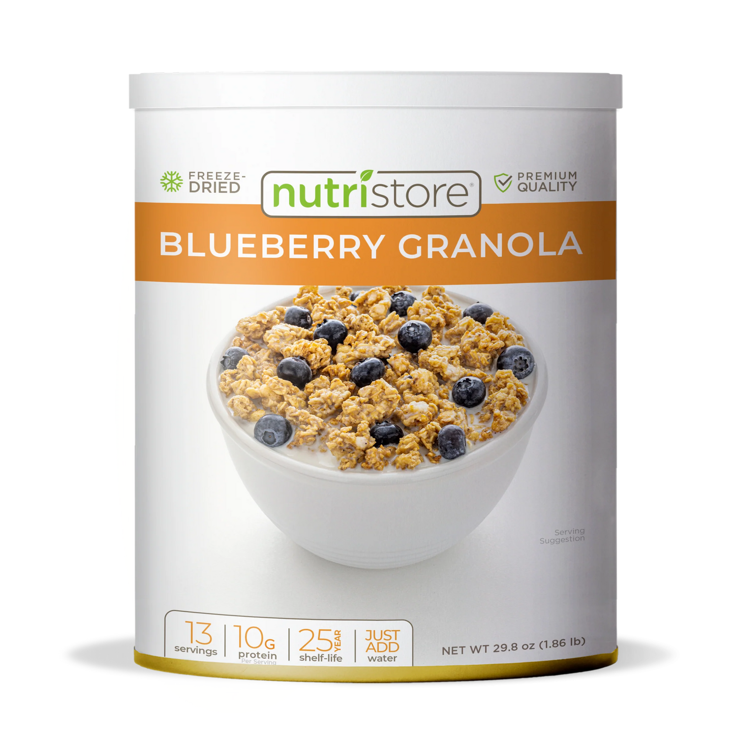 Nutristore Freeze Dried Blueberry Granola 1.86 lb Can