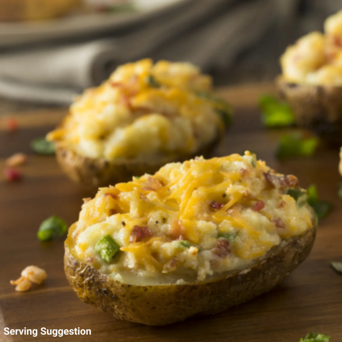 Nutristore Freeze Dried Cheddar Cheese topped on stuffed potatoes