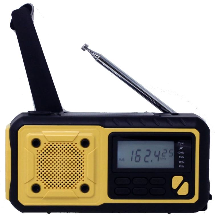 Kaito KA368 Digital Solar Crank AM FM NOAA Weather Radio with Flashlight Yellow
