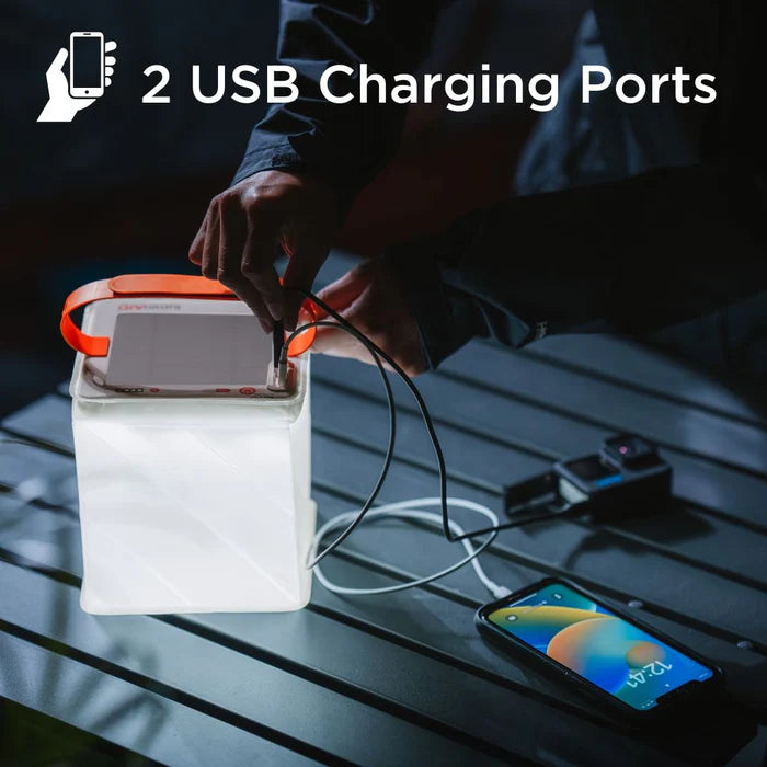 LuminAID SURVIVOR showing dual usb charging ports
