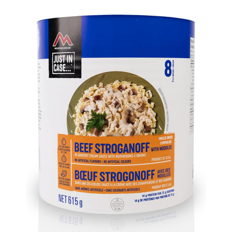 Mountain House Freeze Dried Beef Stroganoff in #10 can packaging