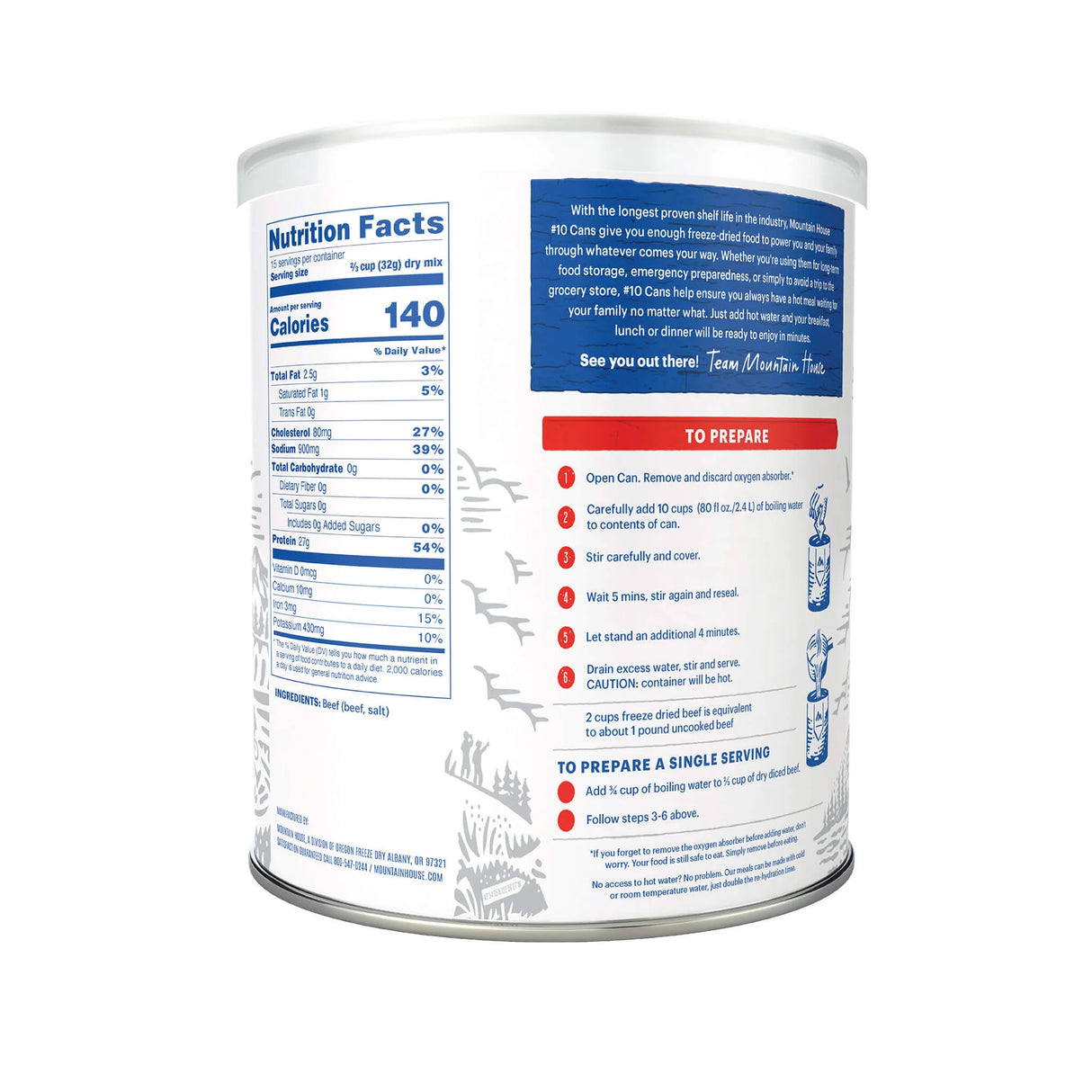 Mountain House Freeze Dried Diced Beef (#10 Can)