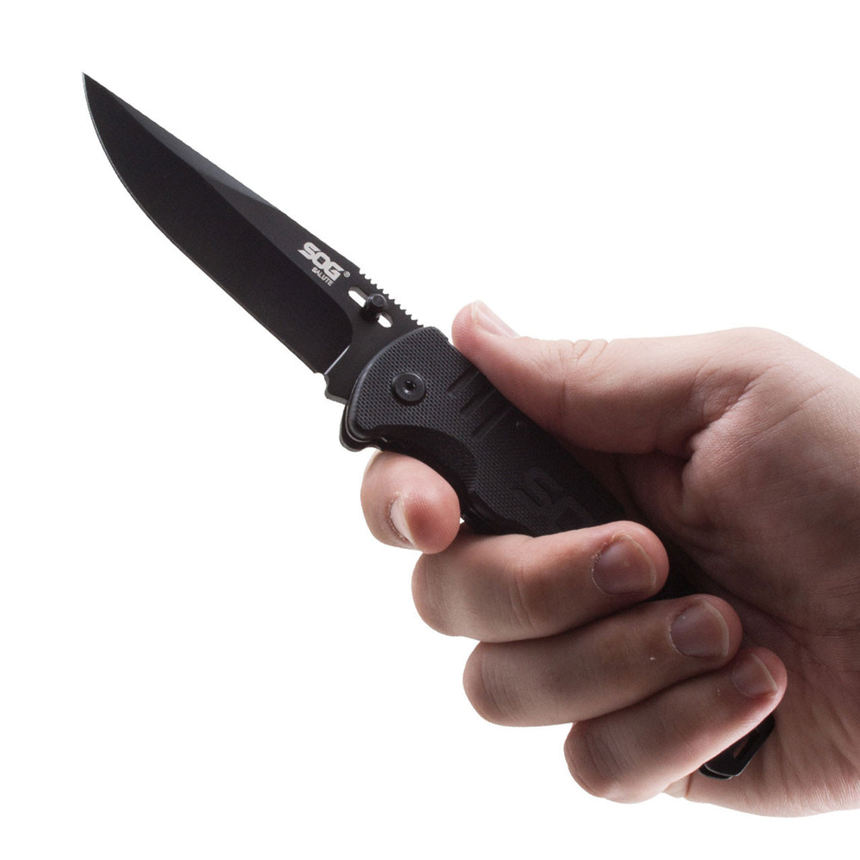 SOG Salute Tactical Folding Knife - Black Oxide