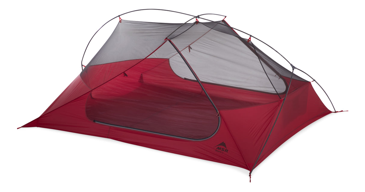 Freelight Ultralight Backpacking 3 Person Tent in red and grey.