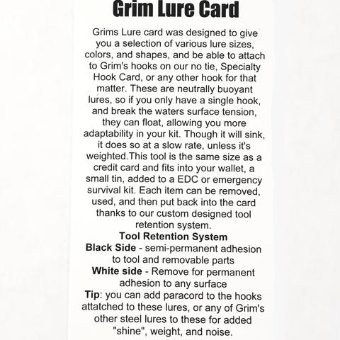 Grim Workshop Survival Fishing Lure Card