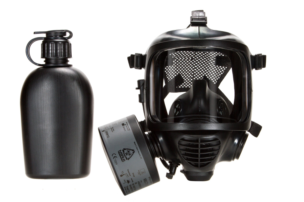 Mira Safety CM-6M Gas Mask with water bottle