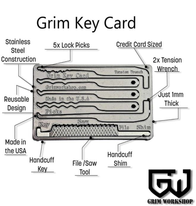 Grim Workshop Survival Key Card Lock Pick Set