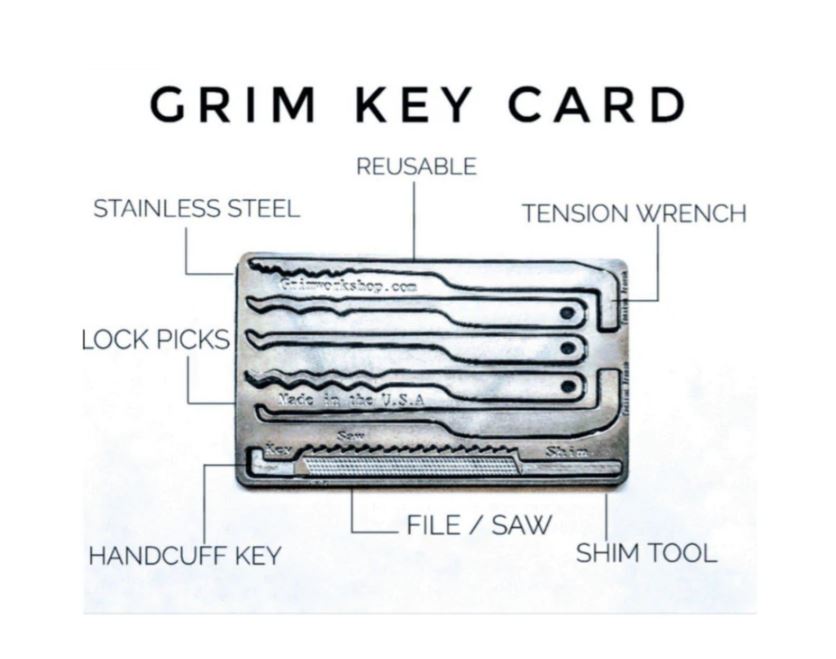 Grim Workshop Survival Key Card Lock Pick Set