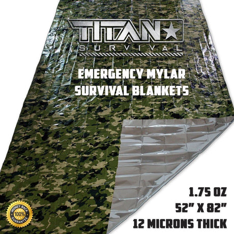 Titan Emergency Survival Blanket | CAMO or OLIVE (5 PACK)