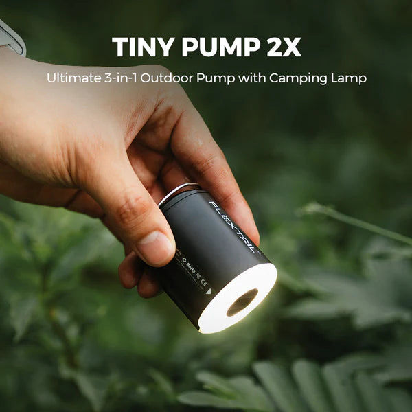 FlexTail TINY PUMP 2X | Ultimate 3-in-1 Outdoor Pump with Camping Lamp