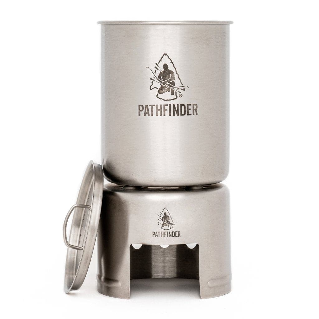 Pathfinder 32 oz Stainless Water Bottle + Cup + Stove Set