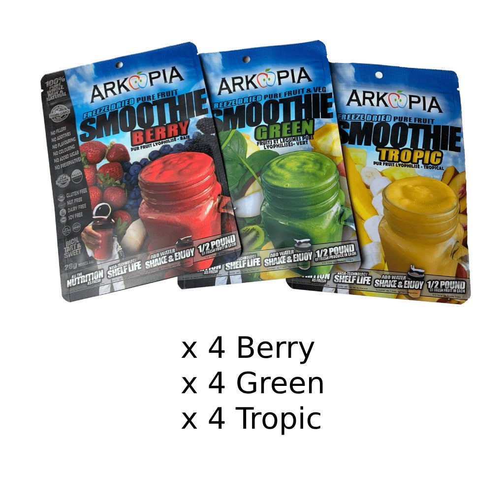 [12 PACKS] Arkopia Freeze Dried Smoothies- 8 oz | 25 Year Shelf Life