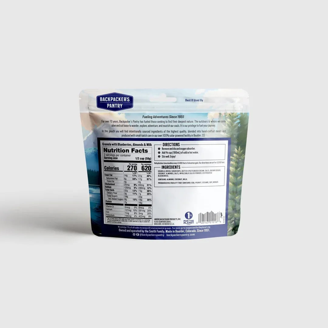 Freeze Dried Granola with Blueberries, Almonds & Milk