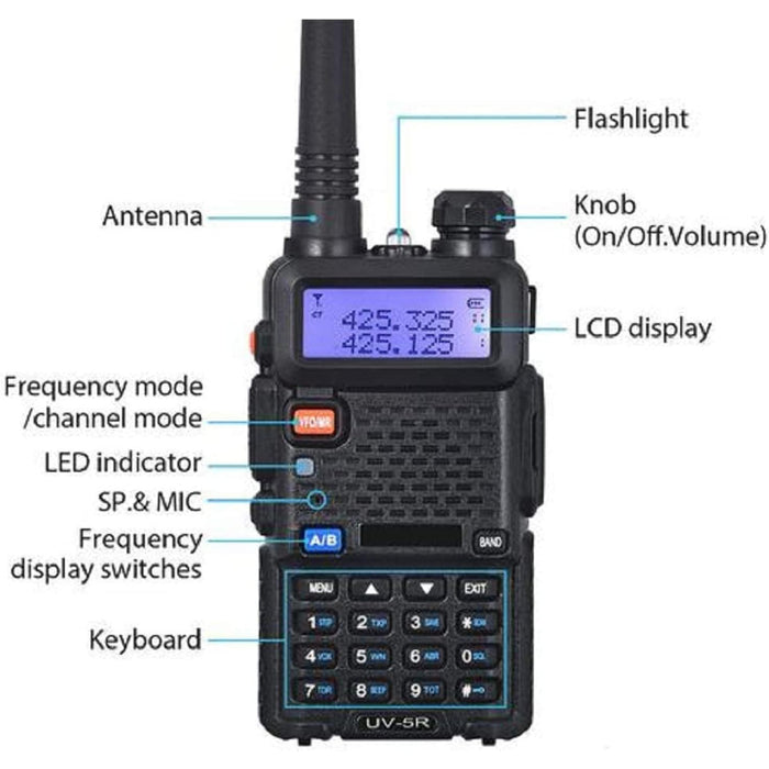 BaoFeng UV-5R 5W Dual Band (VHF/UHF) Analog Portable Two-Way Radio
