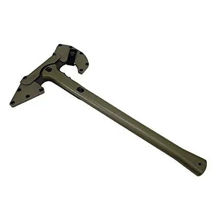 Cold Steel Trench Hawk with the safety cover on.