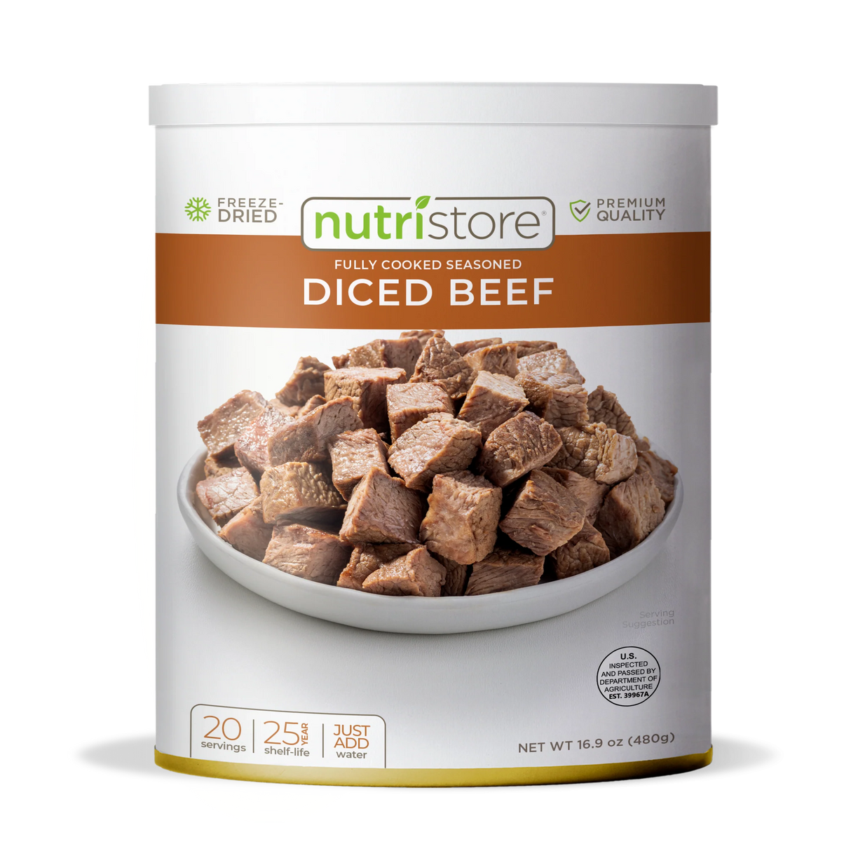 Nutristore Freeze Dried Diced Beef #10 Can