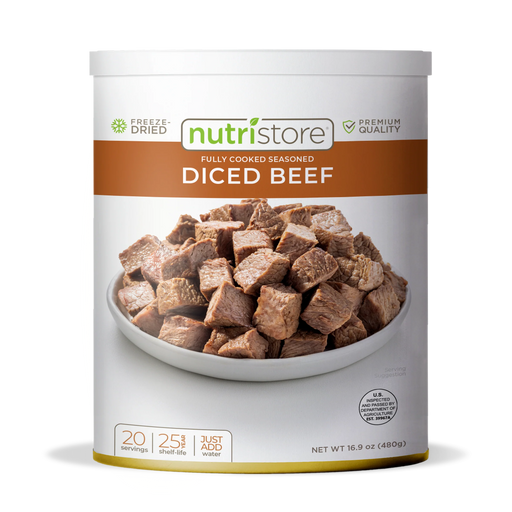Nutristore Freeze Dried Diced Beef #10 Can