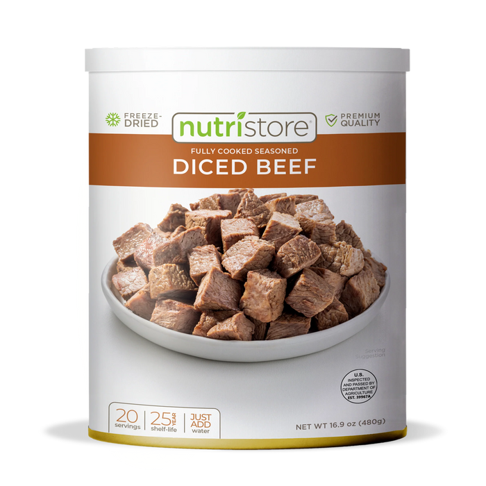 Nutristore Freeze Dried Diced Beef #10 Can