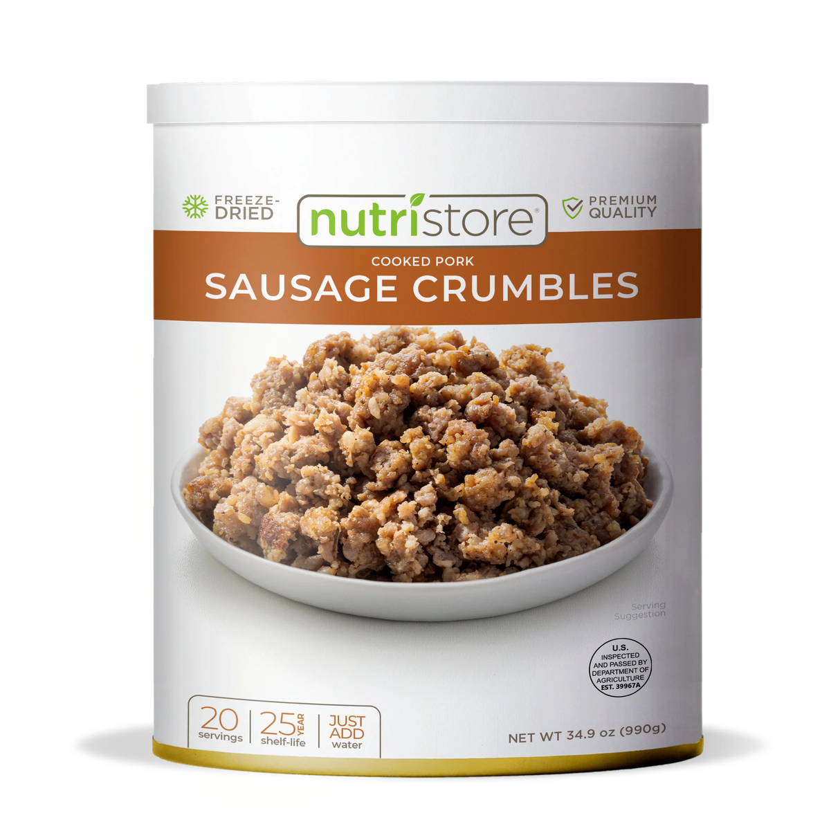 Nutristore Freeze Dried Sausage Crumbles #10 Can