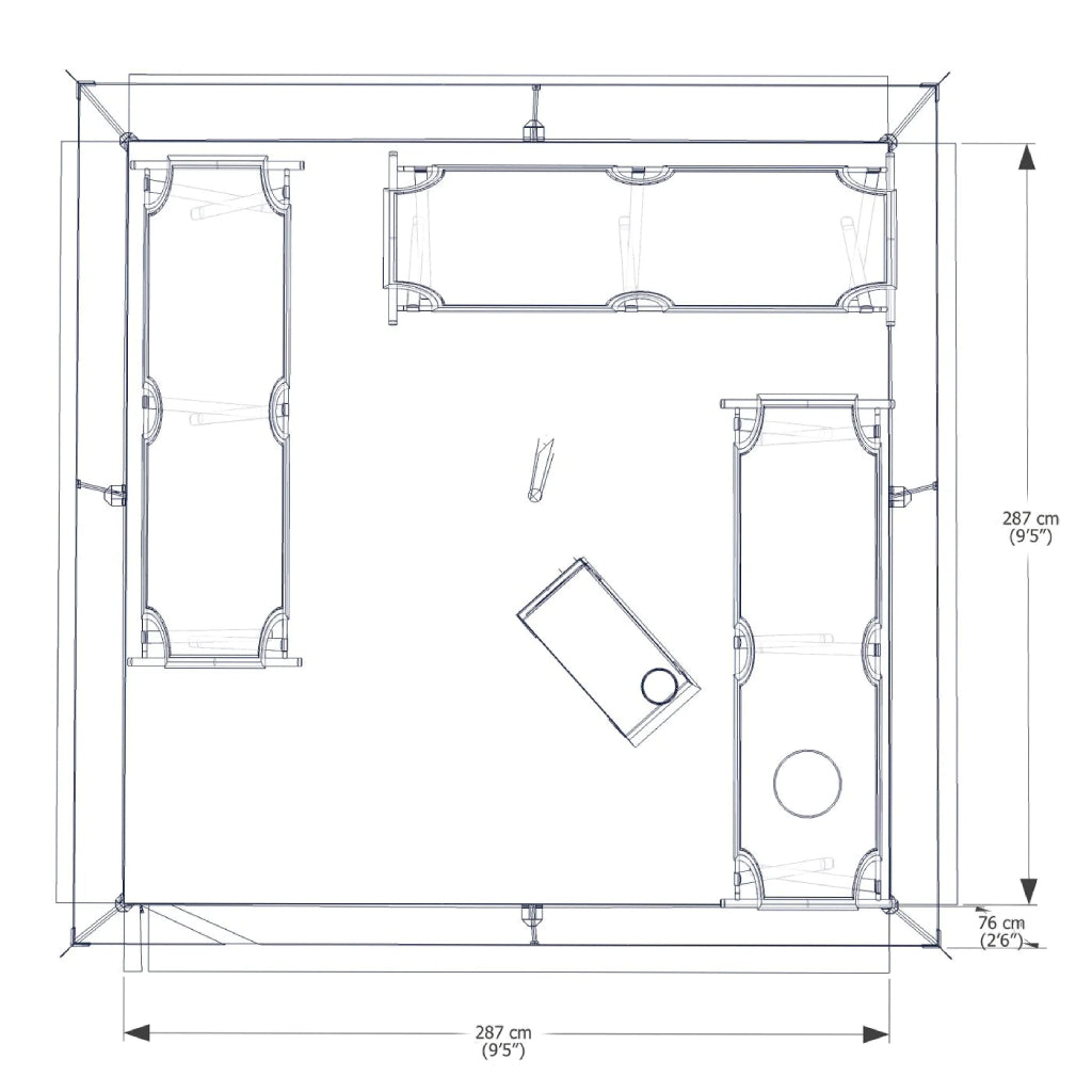 Inside Diagram for Esker Classic 2 Winter Hot Tent- 10'x10'