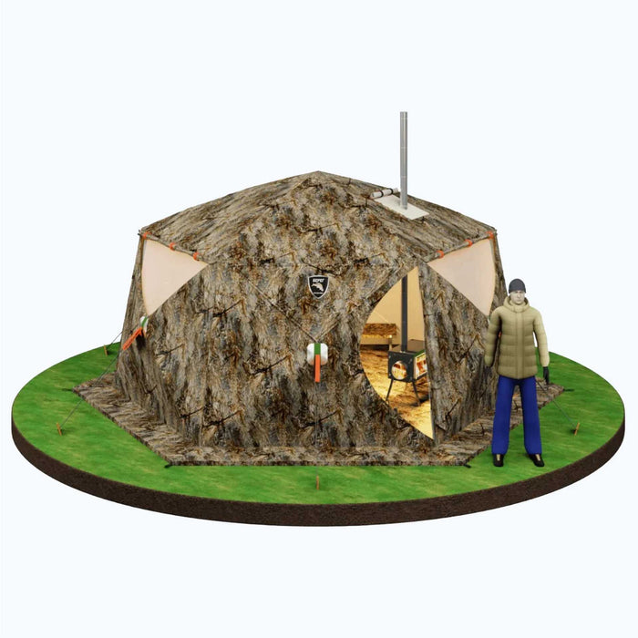 Russian Bear 'Hexagon' Best for 8 person Woodstove Tent