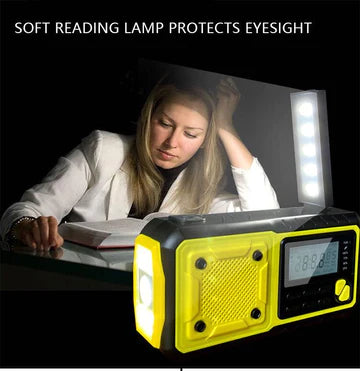 Kaito KA368 Digital Solar Crank AM FM NOAA Weather Radio with Flashlight Yellow