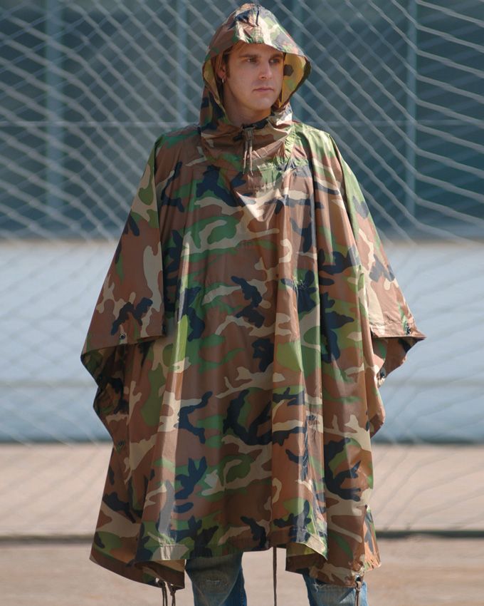 MIL-TEC Woodland Camo Ripstop Poncho