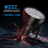 WORLDS BRIGHTEST Imalent MS32 Flashlight | 200,000 Lumen | Cooling Fan | Li-ion