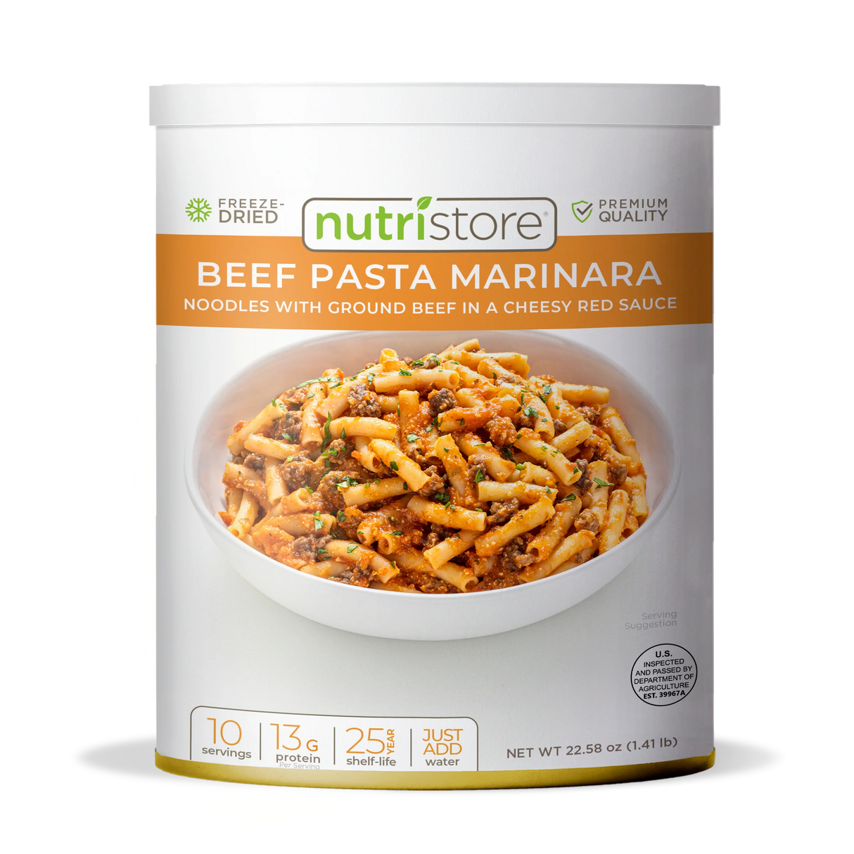 Nutristore Freeze Dried Beef Pasta Marinara Can