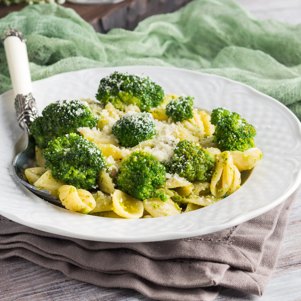 Nutristore Freeze Dried Broccoli served on top of pasta