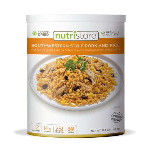 Nutristore Freeze Dried Southwestern Style Pork and Rice Can
