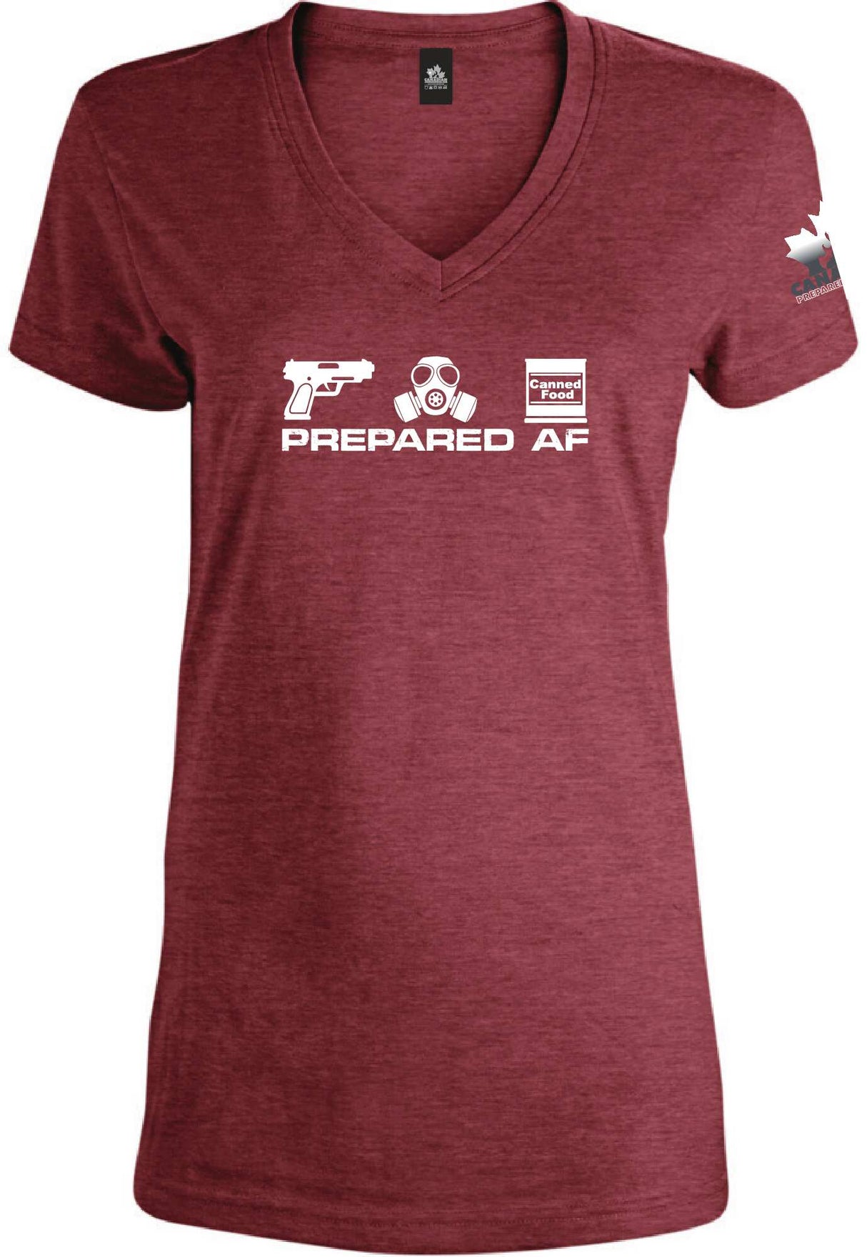 Women's Prepared AF V-Neck T-Shirt | Canadian Preparedness