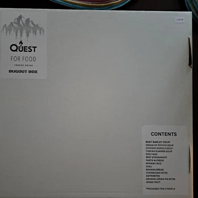 Quest for Food "Bugout Box" Kit (7-Day Food Supply for 2 people)