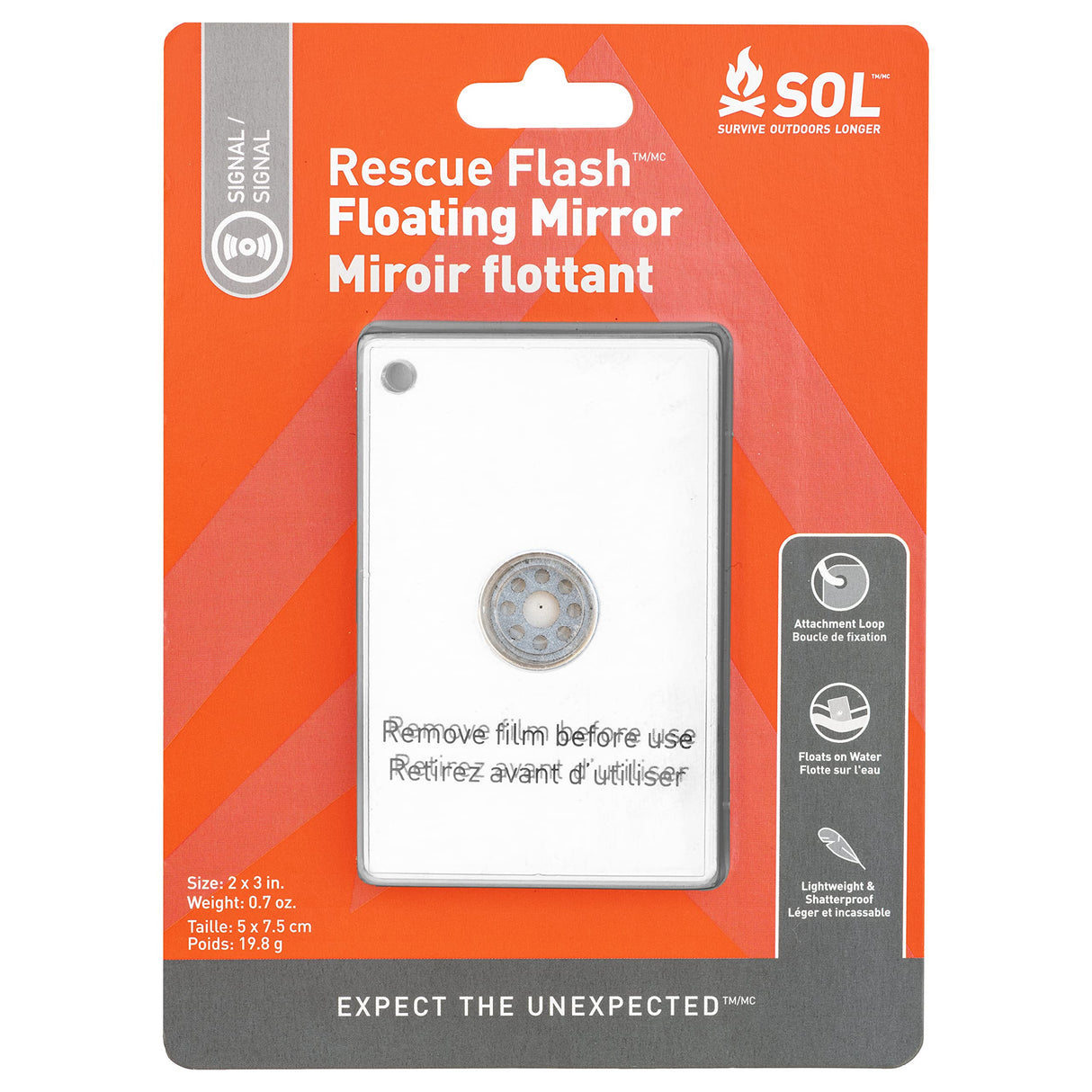 SOL Rescue Flash FLOATING Signal Mirror