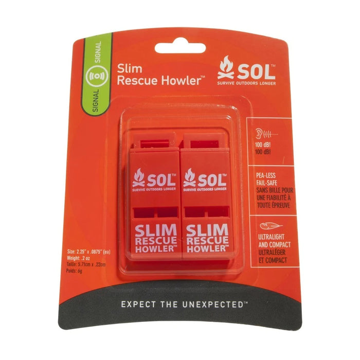 SOL Rescue Howler Whistle, 2/Pack