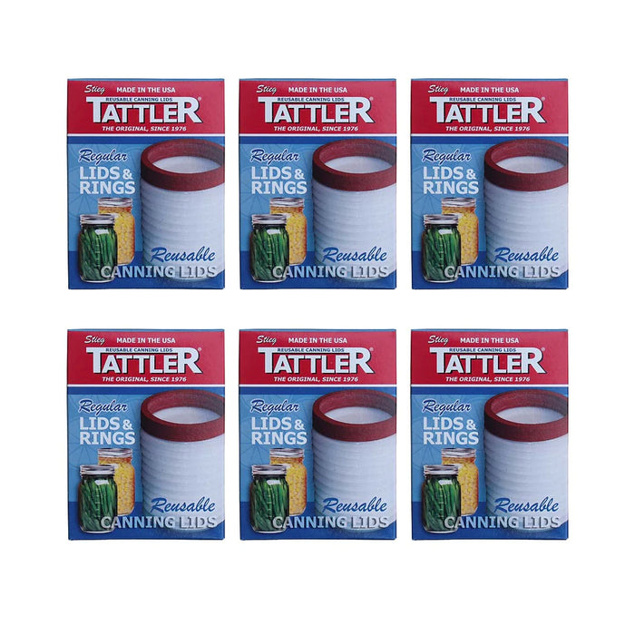1 Dozen of Tattler Reusable E-Z SEAL Regular size Canning Lids & Rings