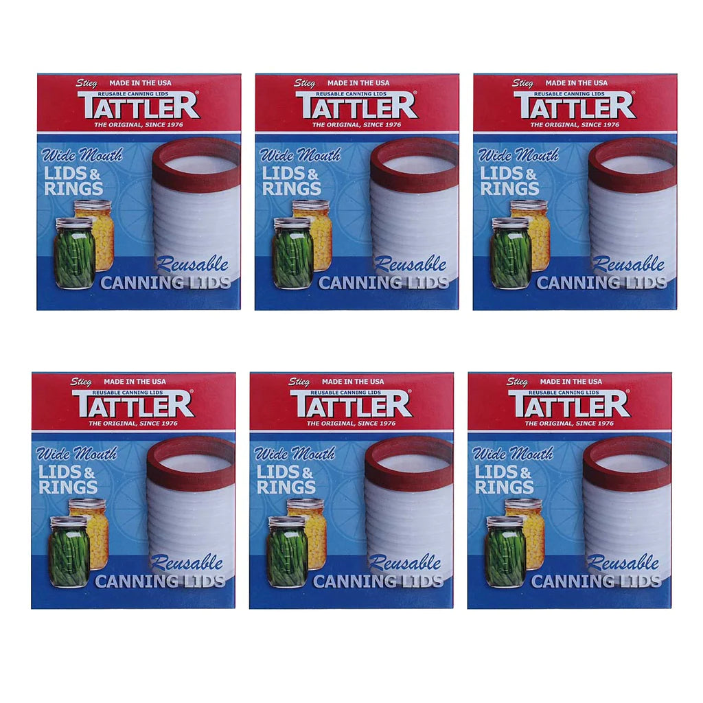 Tattler Reusable E-Z SEAL regular Canning Lids & Rings- 6 Dozen