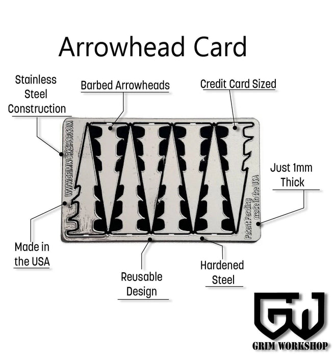 Survival Card- Arrow Card (GRIM SURVIVAL TOOLS)