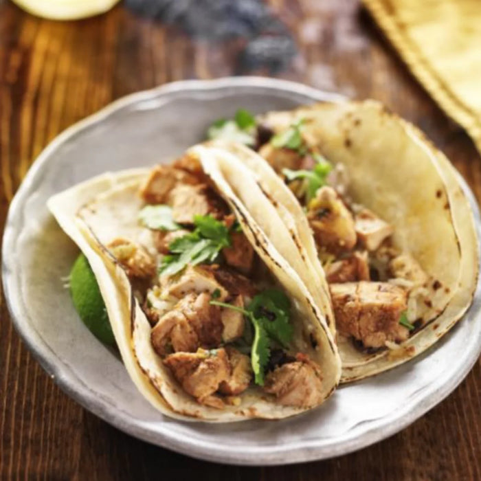 Nutristore Freeze Dried Diced Chicken used in tacos