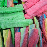 Close-up of crunchy Fruit Flips snack with bold fruit flavors