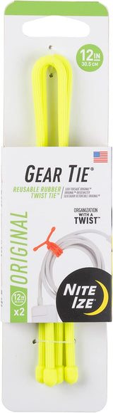 Yellow Nite Ize Gear Tie Reusable rubber twist Tie