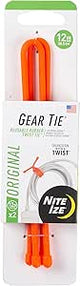 2 Orange Nite-Ize Gear Tie | 12" Reusable Rubber Twist Tie | 2 Pack