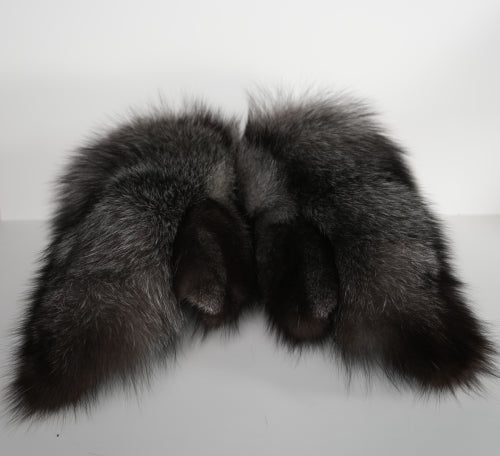 Women’s Indigo Fox Fur Mitts