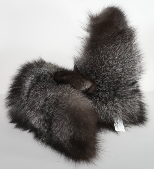 Women’s Indigo Fox Fur Mitts