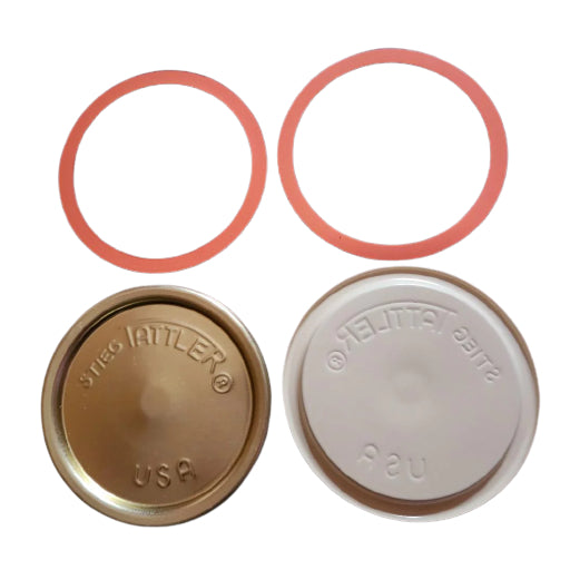 Tattler Seal-Loc Disposable REGULAR Mouth Metal Lids With Rubber Rings