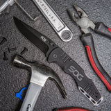 SOG Salute Tactical Folding Knife - Black Oxide