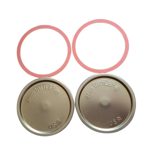 Tattler Seal-Loc Disposable WIDE Mouth Metal Lids With Rubber Rings